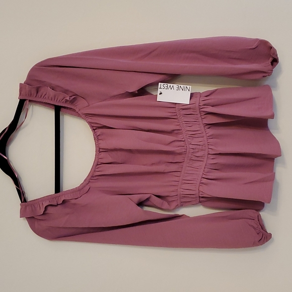 Women's Nine West Squareneck Peplum Blouse Size Small - Picture 3 of 7